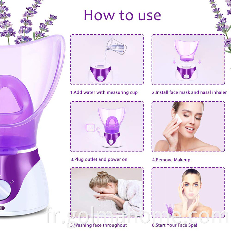 Facial Steamer Nano ionique chaud Mist vapeur visage Accueil Sauna SPA Visage Humidifier Atomiseur pour femmes hommes Hydratante nettoyant visage